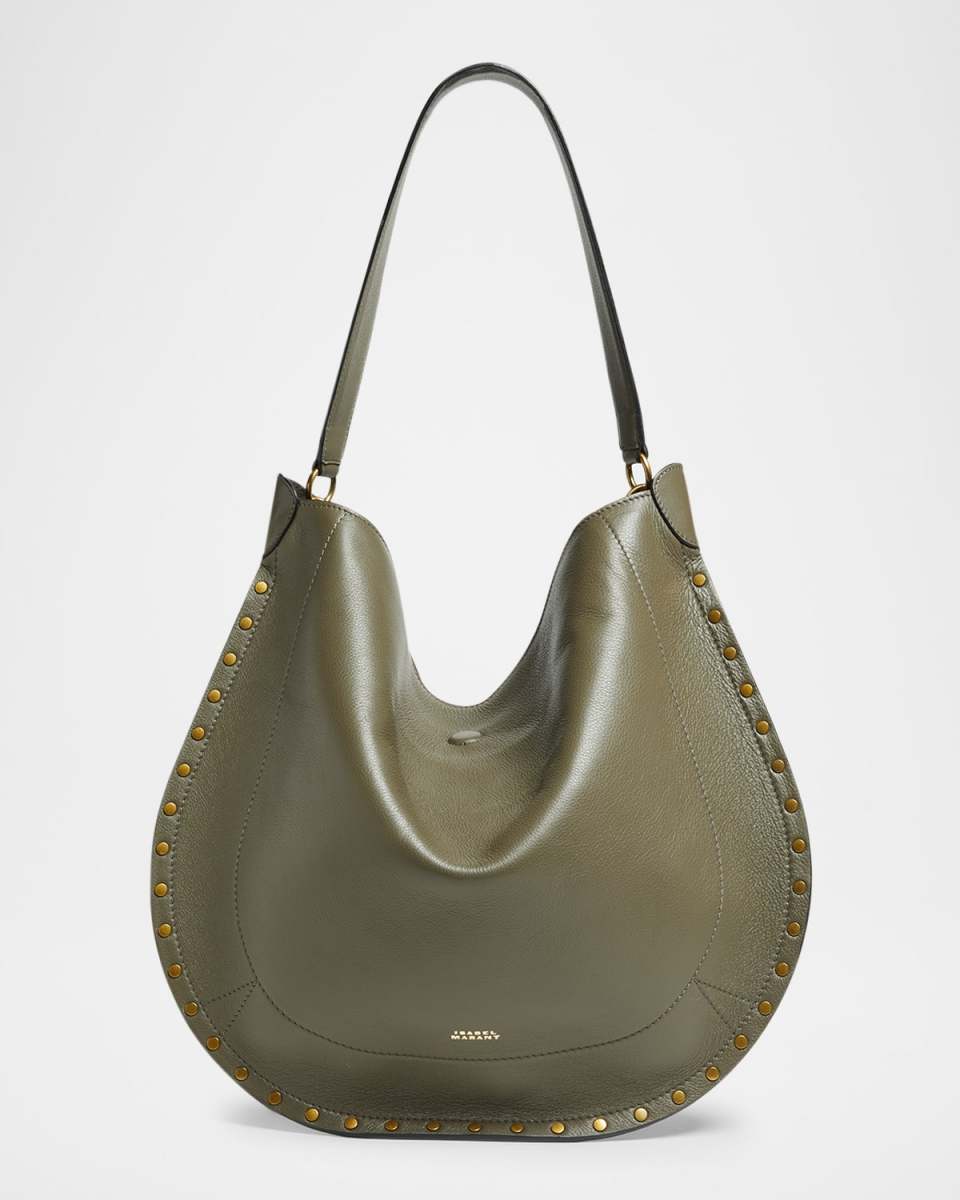 Oskan Studded Grainy Leather Shoulder Bag